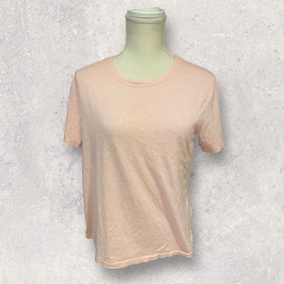 Splendid | EUC Women’s Striped Pink & White Short Sleeved T-shirt Size Medium M - Picture 1 of 4